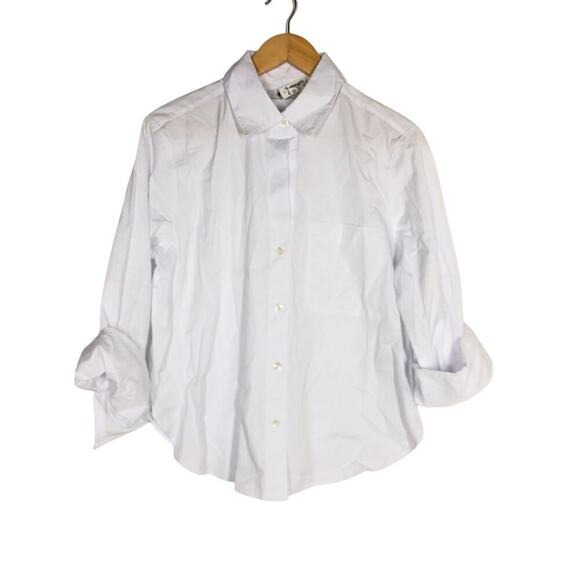 Madewell Easy Y Neck Button Up Shirt White NWT S - Picture 2 of 8